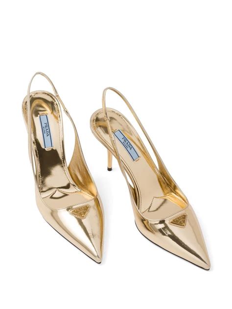 slingback pumps prada|prada metallic slingback pumps.